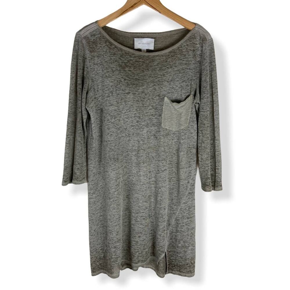 Brochu Walker Linen Knit Top Sz S Womens Neutral Taupe Beige Tunic‎ Lightweight